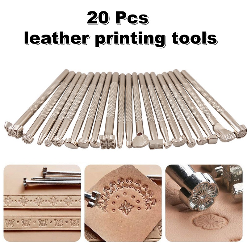 Leatherwork Tool Kit - ชุดเครื่องมือประทับลายหนัง 20 ชิ้น สำหรับงานหนัง ทำอานม้า แกะสลัก