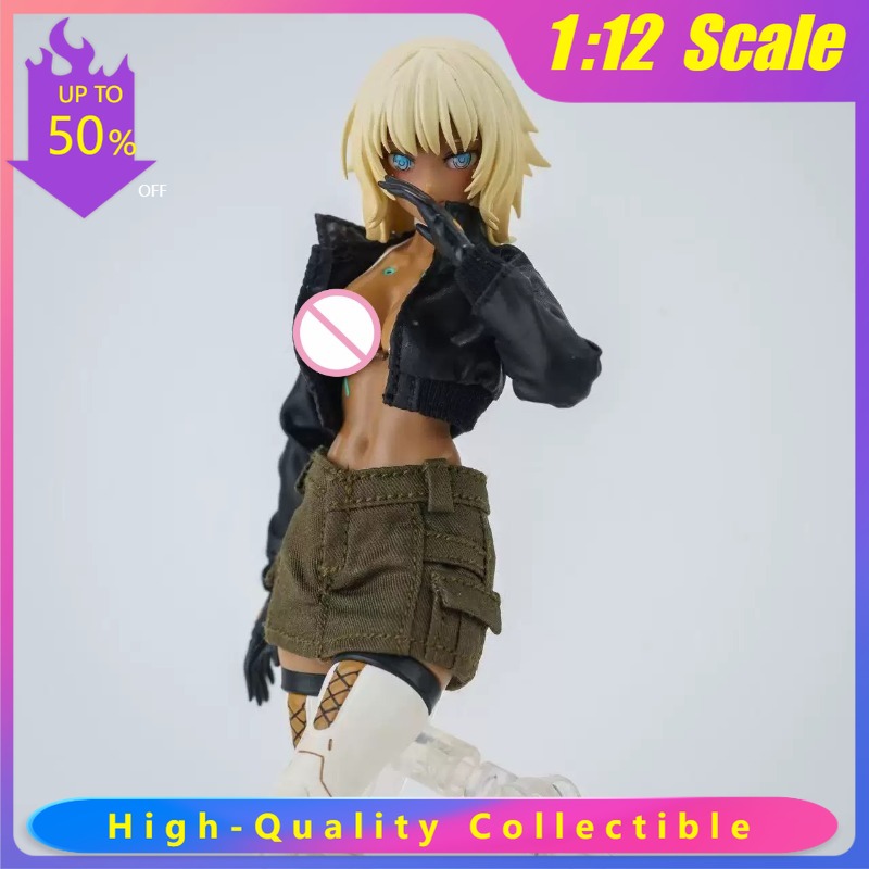 Leatherworking Items - 1/12 สเกลแอคชั่นฟิกเกอร์เสื้อหนัง PU สั้นกระโปรงทำงานเสื้อผ้ารุ่นฟิต 6 นิ้ว