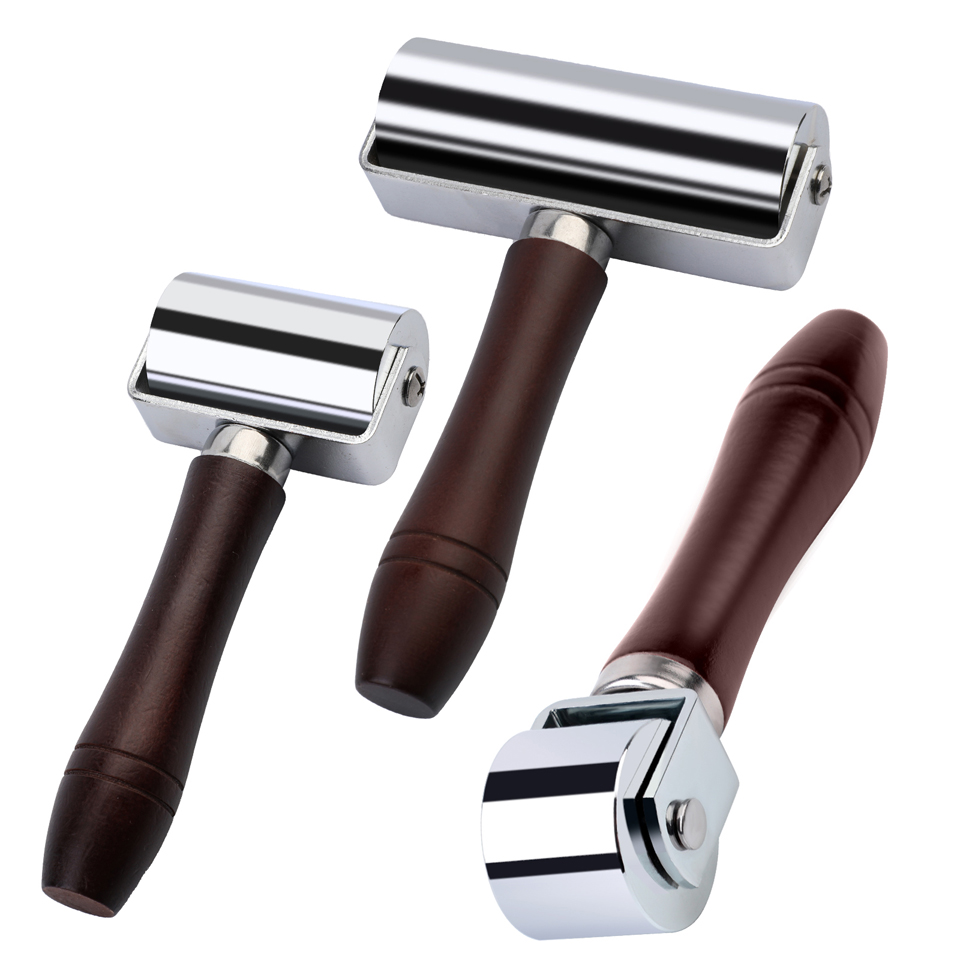 Leatherwork Edge Creaser - KRABALL หนัง Press Edge Roller พร้อมที่จับไม้หนัง