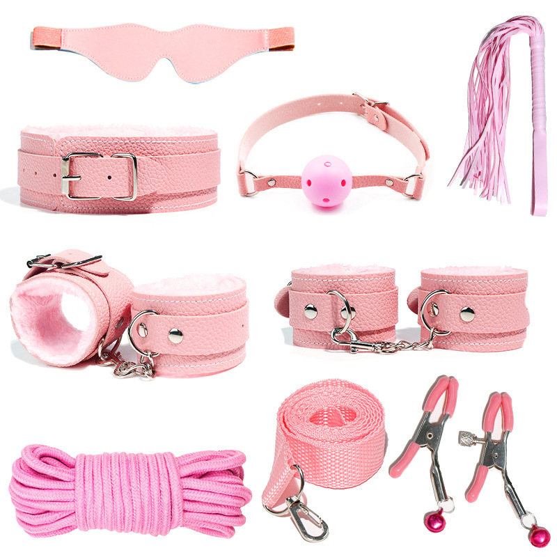Leatherwork Tool Kit - 6-10 ชิ้น/เซ็ตทางเพศBondage Handcuffแส้ผู้ใหญ่คู่ของเล่นชุดเครื่องมือเพศเร้าอารมณ์ของเล่นสําหรับหญิงคู่หนังBDSMชุด