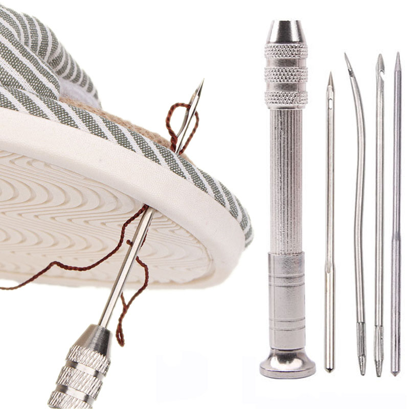 Leatherwork Tool Kit - หนังเย็บ Awl ชุดเปลี่ยนได้รองเท้ามัลติฟังก์ชั่ซ่อมชุดเครื่องมือ Punch เย็บเข็ม DIY
