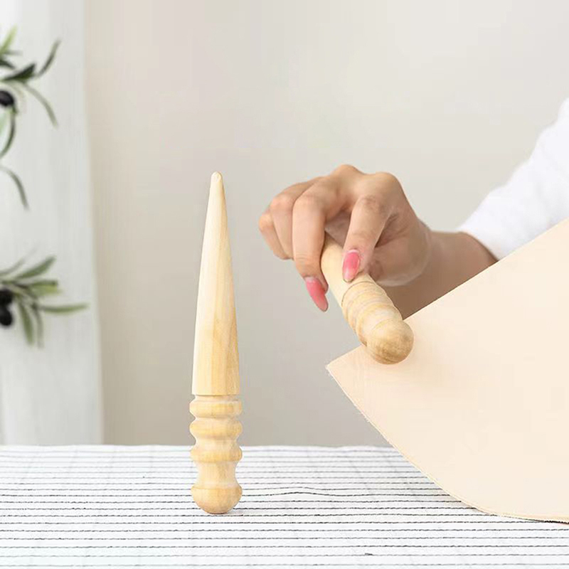 Leatherwork Tool Kit - เครื่องมือขัดขอบหนัง 1 ชิ้น ทำจากไม้เนื้อแข็ง สำหรับงานขัดขอบหนัง ชุดอุปกรณ์งานฝีมือหนัง