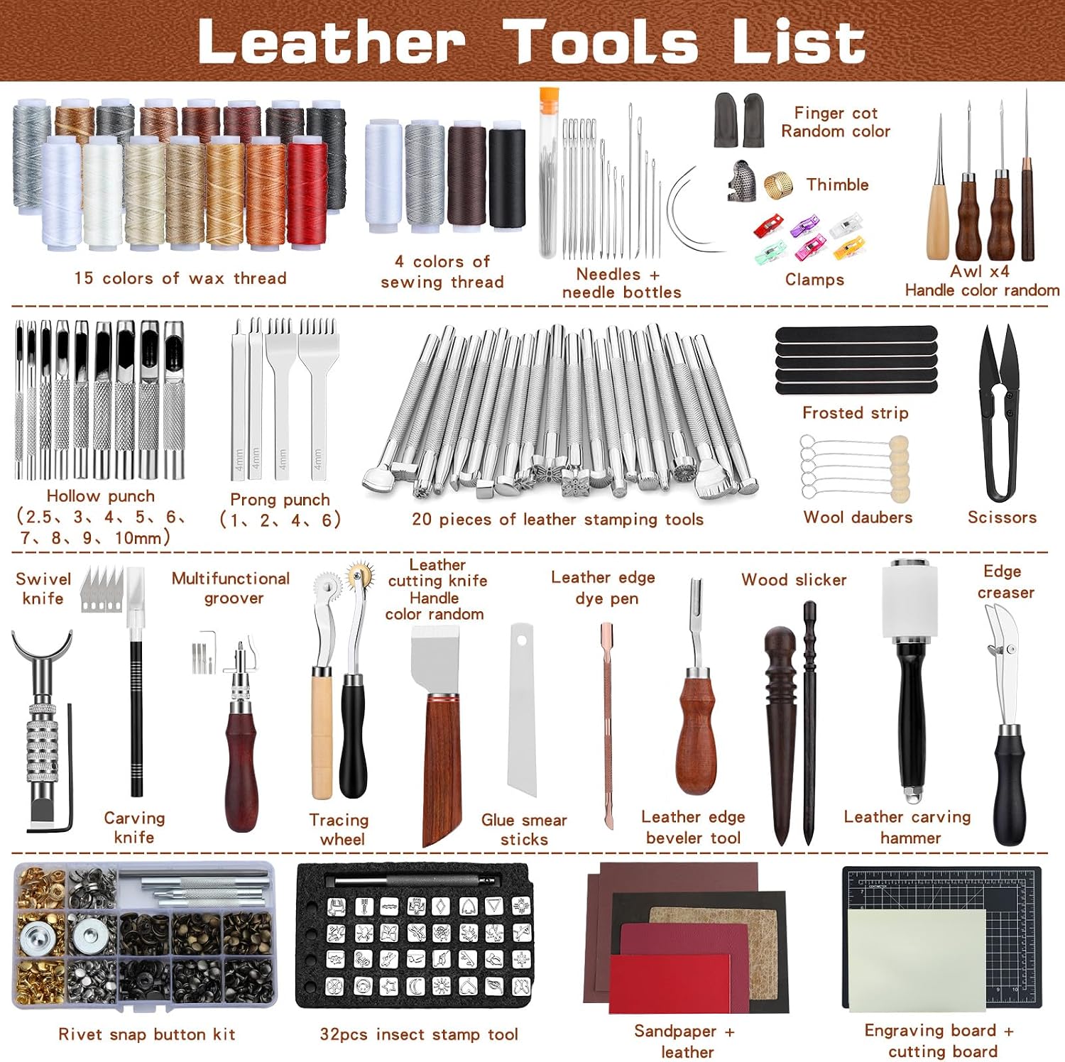 ชุดเครื่องมือหนัง ชุดอุปกรณ์งา - Leatherwork Tool Kit บทวิจารณ์และราคา