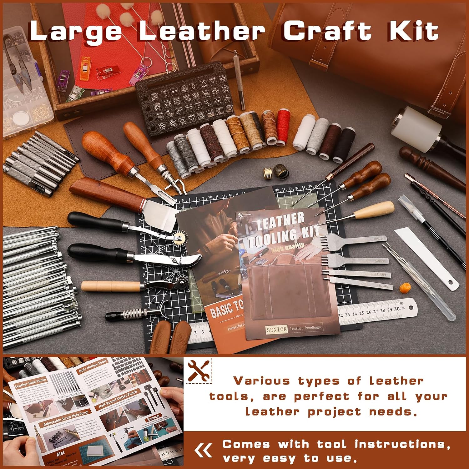 ชุดเครื่องมือหนัง ชุดอุปกรณ์งา - Leatherwork Tool Kit บทวิจารณ์และราคา