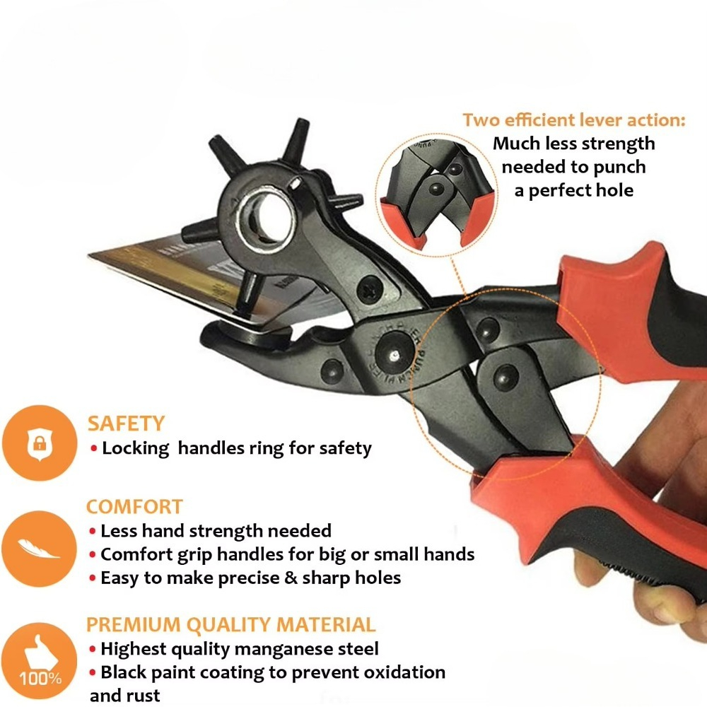 เครื่องมือช่างหนัง คีมเจาะรูเข - Leather Punch Revolving บทวิจารณ์และราคา