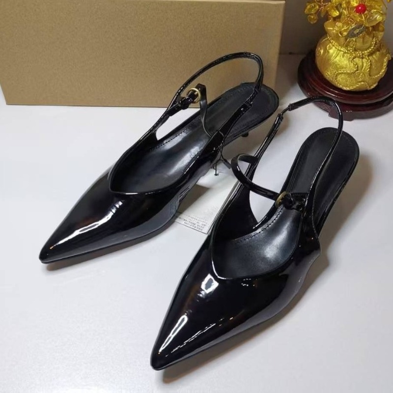 รองเท้าส้นกลางแบบสวมเปิดส้น ดี - Leatherwork Designs บทวิจารณ์และราคา