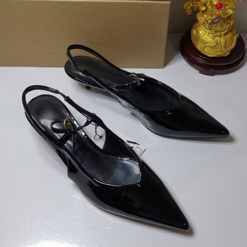 รองเท้าส้นกลางแบบสวมเปิดส้น ดี - Leatherwork Designs บทวิจารณ์และราคา