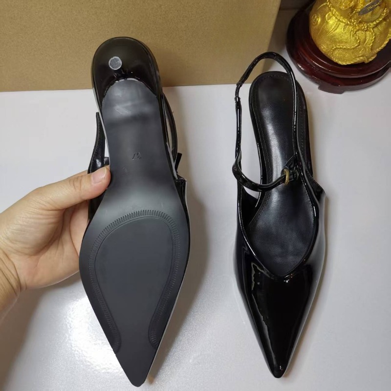รองเท้าส้นกลางแบบสวมเปิดส้น ดี - Leatherwork Designs บทวิจารณ์และราคา