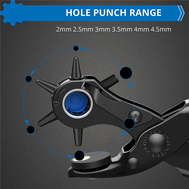 เครื่องเจาะรูเข็มขัดหนังแบบใหม - Leather Punch Revolving บทวิจารณ์และราคา